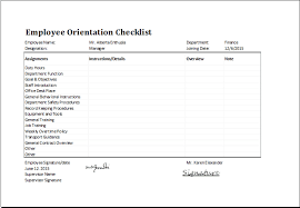 2 Employee Orientation Checklist Templates Word Excel Formats