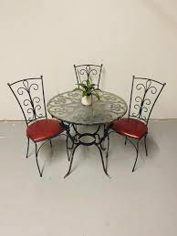 Wrought Iron Patio Furniture Table And
