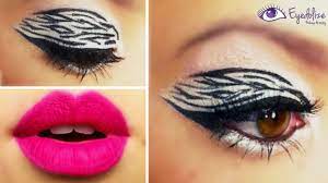 zebra eyeshadow pink lips tutorial by