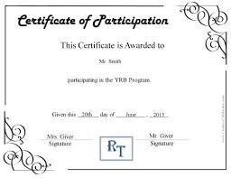 Free Certificate Of Participation Customize Online Print
