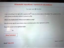 Solved Kinematic Equations Numerical