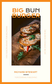 modern burger food recipe book cover