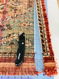 how to trim a rug to fit a small e