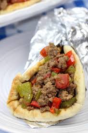 homemade gyros with ground beef onions