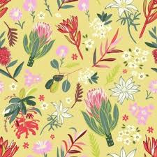 aust native flowers fabric wallpaper