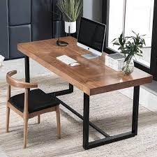 Create a unique home office space with a solid oak computer desk. Modern Computer Desk Office Table Working Table Bedroom Study Table Iron Frame Solid Wood Countertop 120x60x75cm Laptop Desks Aliexpress