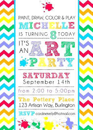 Painting Birthday Party Invitations Image 0 Invitation