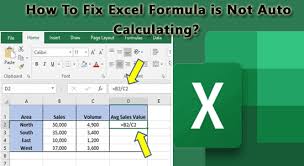 Fix Excel Formula Not Auto Calculating
