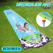 You'll never have to face another hot boring day. Surf Water Slide Fun Lawn Water Slides Pools For Kids Water Spray Mat Home Backyard Outdoor Children Adult Summer Water Toys Sale Banggood Com