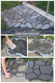 Diy Concrete Cobble Stone Garden Path