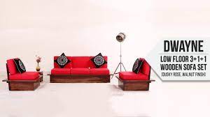 dwayne low floor 3 1 1 wooden sofa set
