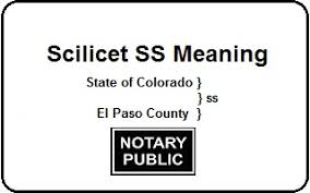 scilicet ss meaning in notary
