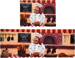 fat chef kitchen rugs set 2 piece