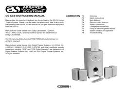 acoustic solutions ds1033 user manual