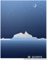 Plakat Góra lodowa w nocy-grafika • Pixers® - Żyjemy by zmieniać