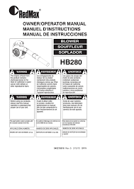 Redmax Hb280 Technical Data Manualzz Com