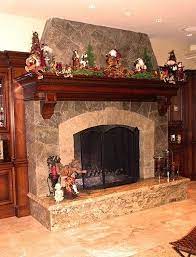 Custom Stone Fireplace And Mantel By