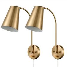 Cord Set Of 2 Gold Wall Light
