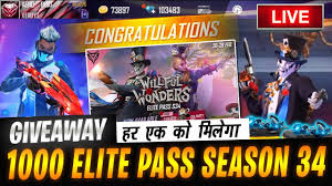 Free fire is the ultimate survival shooter game available on mobile. Download Free Fire Live 1000 Elite Pass Giveaway S34 1