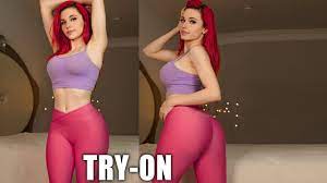 Amouranth HOT YOGA PANTS TRY-ON - YouTube