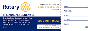 Rotary Club Raffle Ticket 2 Blue