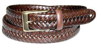 Dockers Mens Braided Belt Leather Strap Brown 11dk0440 Size