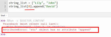str object has no attribute append