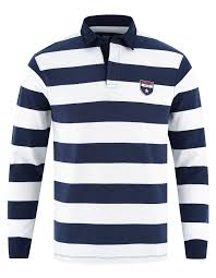 navy white rugby shirt for men