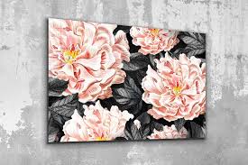 Pink Flower Tempered Glass Printing