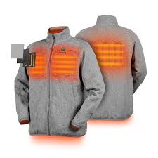 Ororo Mens Heated Fleece Jacket Full Zip With Battery Pack