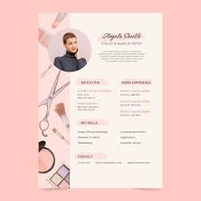 watercolor beauty salon resume