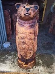 Chainsaw Carving Bear Sussex Elm Wood