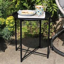 Round Foldable Garden Table Black