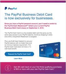 paypal business debit card now reserved