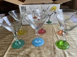 Libbey Clear Mixed Colors Martini Glass