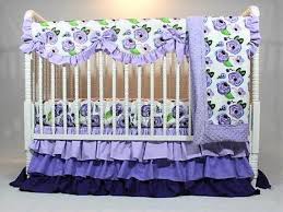 purple watercolor fl baby bedding