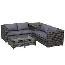 Outsunny 4 Seater Garden Sofa Rattan