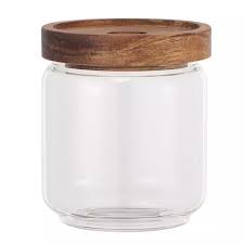 Borosilicate Glass Candle Jar With Wood