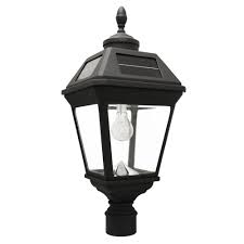 Gama Sonic Imperial Bulb 1 Light Black Led Outdoor Solar Post Light With 3 In Fitter Gs 97b F The Home Depot