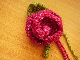 simple knitted rose leaf pattern