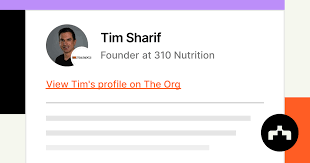 tim sharif founder at 310 nutrition