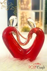 Big Red Glass Heart Sculpture