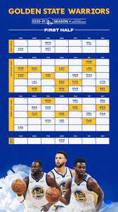 The warriors compete in the national basketball association (nba). Warriors Announce First Half Of 2020 21 Season Golden State Warriors