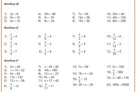 solving linear equations worksheets