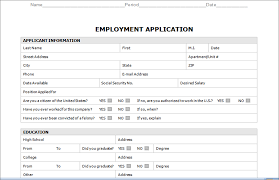 Employment Application Template Free Under Fontanacountryinn Com
