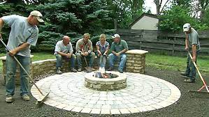 build a round patio with a fire pit