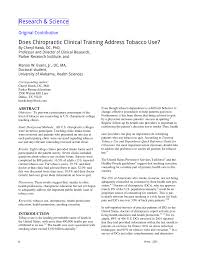 Pdf Does Chiropractic Clinical Training Address Tobacco Use