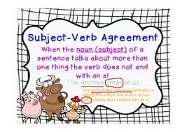 Subject Verb Agreement Anchor Charts