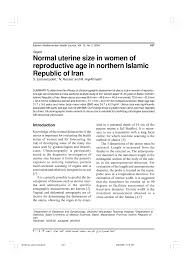 Pdf Normal Uterine Size In Women Of Reproductive Age In