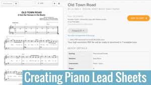 piano lead sheet from any song